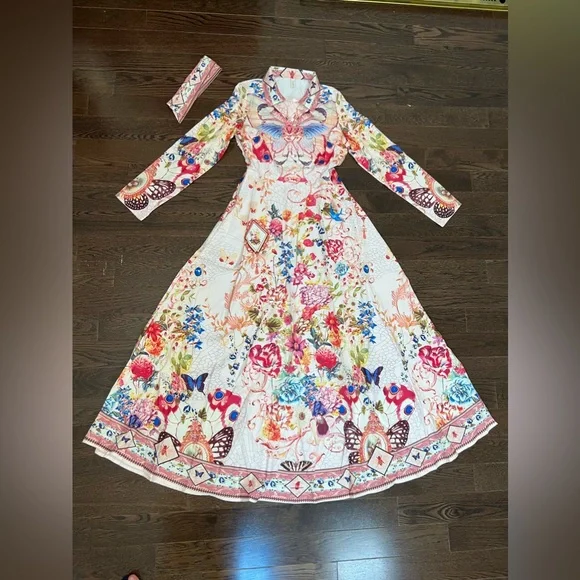 Elegant Floral Maxi dress- Size S - Picture 9 of 14